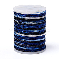 Segment Dyed Polyester Thread, Braided Cord, Colorful, 1.5mm, about 5.46 yards(5m)/roll(NWIR-I013-C-04)