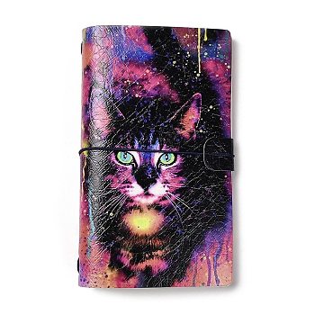 PU Imitation Leather Notebooks, Travel Journals, with Paper Booklet & PVC Pocket, Cat Shape, 199x120.5x15mm