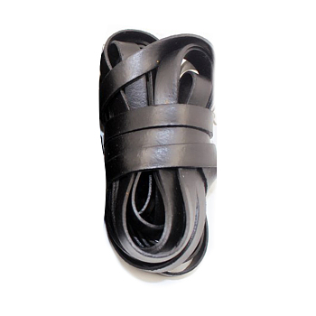 Soft Flat Leather Jewelry Cord, DIY Jewelry Making Material, Black, 10x1.4mm
