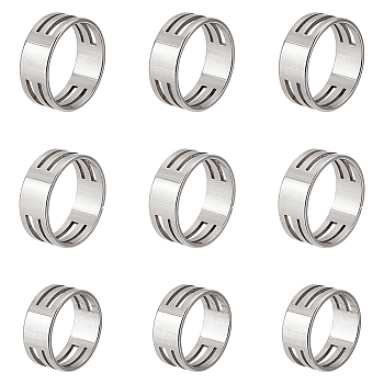 9Pcs 3 Styles 201 Stainless Steel Auxiliary  Ring, Jump Ring Opening Closing Tools, Stainless Steel Color, 7.8mm, Inner Diameter: 17.1~19mm, 3pcs/style