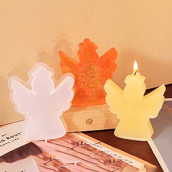 Christmas Theme Silicone Molds Candle Molds, for Candle Aromatherapy Making, Angel & Fairy, 118x102x23mm