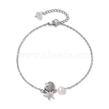 3pcs 3 bracelets de cheville à maillons en alliage style tortue(AJEW-AN00550)-2