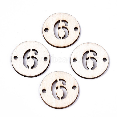 Antique White Flat Round Wood Links