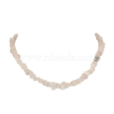 Collier de perles en quartz rose naturel et bracelet extensible(SJEW-JS01281-02)-4