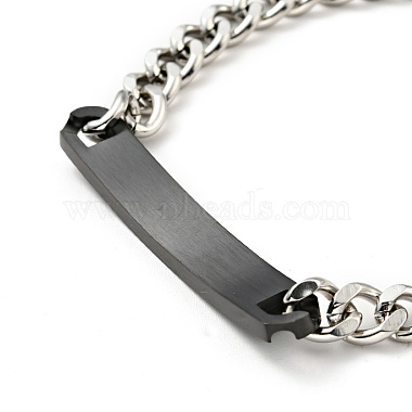 304 bracelet à maillons rectangles en acier inoxydable avec zircons cubiques pour femme(BJEW-P273-05A-EB)-3