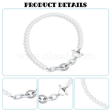 2Pcs 2 Colors ABS Plastic Pearl Beaded Necklaces Set for Women(NJEW-AN0001-21)-3