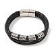 Braided Microfiber Leather Multi-strand Bracelets(BJEW-B096-24AS)-1