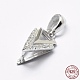 Rhodium Plated 925 Sterling Silver Micro Pave Cubic Zirconia Pendant Bails(STER-E053-33P)-1