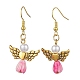 Angel Antique Golden Alloy & Resin Dangle Earrings(EJEW-JE05686-11)-1