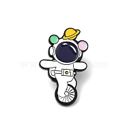 Spaceman Playing Enamel Pin, Astronaut Alloy Enamel Brooch for Backpack Clothes, Electrophoresis Black, Colorful, 27.5x17x1.5mm, Pin: 1mm(JEWB-SZC0002-001C)