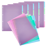4 Sheets A4 PP Plastic Binder Dividers, Index Page Tab for Planner & Notebook & Loose Leaf Binders, Rectangle, Mixed Color, 293x228x0.2mm, Hole: 5mm & 15x5mm(DIY-WH0308-504)