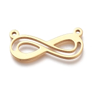 304 Stainless Steel Pendants, Double Infinity, Golden, 10x22x1.5mm, Hole: 1.2mm(STAS-L250-009G)