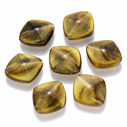 Imitation Gemstone Acrylic Beads, with Glitter Powder, Rhombus, Peru, 30x27.5x11mm, Hole: 2.5mm, Diagonal Length: 30mm, Side Length: 25mm, about 134pcs/500g(OACR-R075-05B-03)