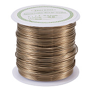Round Copper Wire Copper Beading Wire for Jewelry Making, Long-Lasting Plated, Dark Khaki, 22 Gauge, 0.6mm, about 59.05 Feet(18m)/roll(YS-TAC0004-0.6mm-18)