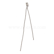 Brass Ball Chain Ear Nuts, Tassel Charm Ear Nuts, Platinum, 96x2x1mm, Hole: 0.8mm(KK-G510-18P)