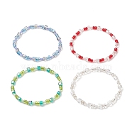Glass Seed Bead Beaded Bracelets for Women, Stretch Bracelets, Mixed Color, Inner Diameter: 2-1/8 inch(5.3cm)(BJEW-JB09285)