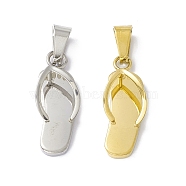 304 Stainless Steel Pendants, Flip Flops, Mixed Color, 23.5x9x6.5mm, Hole: 6.5x3mm(STAS-A062-38)