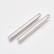 201 Stainless Steel Big Pendants, Bar, Stainless Steel Color, 55x5mm, Hole: 3mm(STAS-S079-102P)