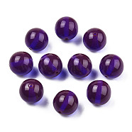 Resin Beads, Imitation Beeswax, Round, Purple, 12x11.5mm, Hole: 1.5~3mm(RESI-N034-01-D03)