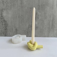 DIY Knot Shape Candlestick Silicone Molds, Candle Holder Molds, for Resin, Gesso, Cement Craft Making , White, 110x87x37mm(SIMO-P002-F01)