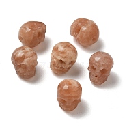 Natural Sunstone Beads, Skull, 9~9.5x8~8.5x9~9.5mm, Hole: 1.4mm(G-K387-02B)