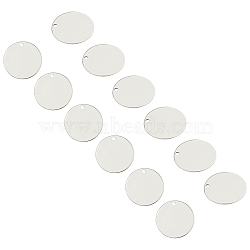 304 Stainless Steel Stamping Blank Tag Pendants, Flat Round, Stainless Steel Color, 30x1mm, Hole: 2mm, 30pcs/box(STAS-UN0016-31P)
