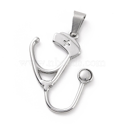 Non-Tarnish 304 Stainless Steel Pendants, Echometer, Stainless Steel Color, 27x24.5x2mm, Hole: 3x7.5mm(STAS-G261-01P)