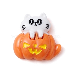Halloween Opaque Resin Cabochons, White, Cat Pattern, 25x24.5x8.8mm(CRES-B010-01A-11)