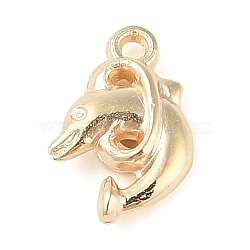 CCB Plastic Pendants, Dolphin, Golden, 17.5x11.5x4mm, Hole: 2mm(FIND-U003-11G)