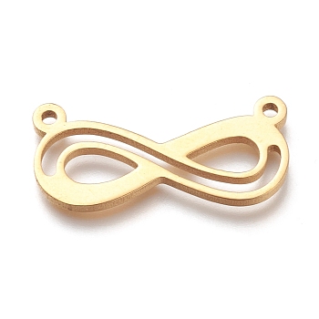 304 Stainless Steel Pendants, Double Infinity, Golden, 10x22x1.5mm, Hole: 1.2mm