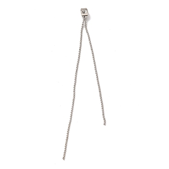 Brass Ball Chain Ear Nuts, Tassel Charm Ear Nuts, Platinum, 96x2x1mm, Hole: 0.8mm