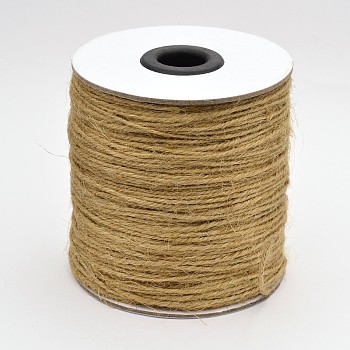 3-Ply Jute Cord, Jute String, Jute Twine, for Jewelry Making, Peru, 1.5mm, about 82.02 yards(75m)/roll