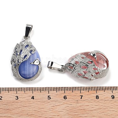 Synthetic Mixed Stone Teardrop Pendants(G-G112-03P)-3