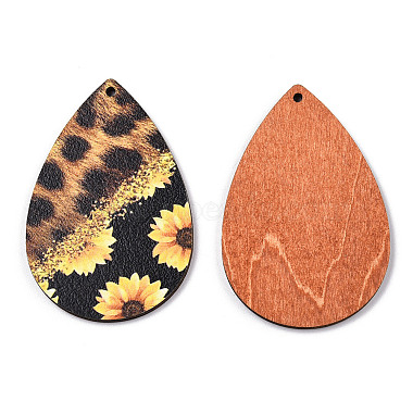 Sandy Brown Leopard Wood Big Pendants