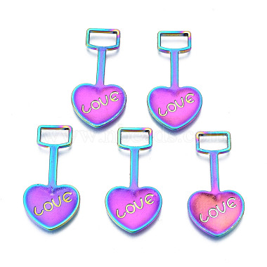 Multi-color Heart Alloy Pendants