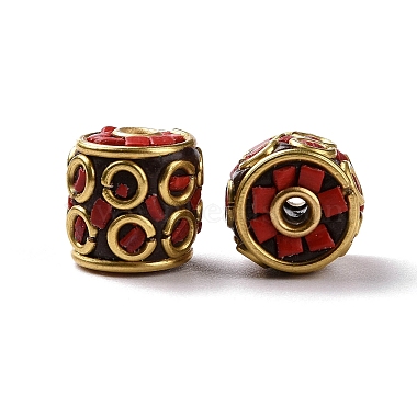 12mm Red Column Polymer Clay Beads
