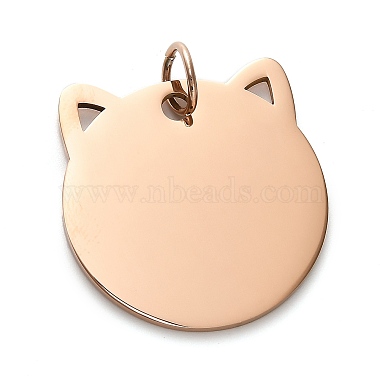 Rose Gold Cat Shape 304 Stainless Steel Pendants