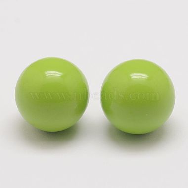Lawn Green Round Brass Beads