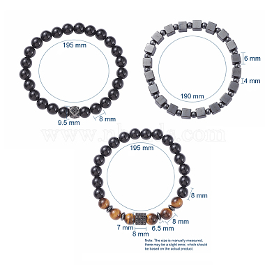 Unisex Stretch Bracelets Sets(X-BJEW-JB04845)-3
