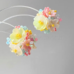 Flower Glass Plastic Stud Earrings, Colorful, 25x20mm(FS-WG119A6-03)