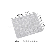 Pendant DIY Silicone Molds, Resin Casting Molds, for UV Resin & Epoxy Resin Jewelry Making, Star/Butterfly/Key, 12x9.8x0.4cm(PW-WG20425-02)