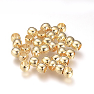 Brass Spacer Beads, Rondelle, Nickel Free, Real 18K Gold Plated, 6x5mm, Hole: 3.5mm(KK-T016-16G)