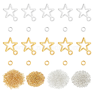 ARRICRAFT Nail Art Decoration Sets, Including Alloy Charms, Brass Round Spacer Beads, Iron Jump Rings and Iron Manual Nail Art Punch Tools, Golden & Silver, 14.5x12x1mm, Hole: 2mm(DIY-AR0001-43)