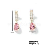 Chic French Style Teardrop Stud Earrings for Women, Golden, 48x14mm(DS3983-1)