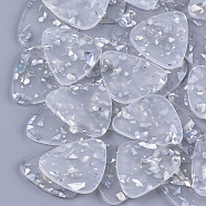 Cellulose Acetate(Resin) Pendants, Triangle, Silver, 27x27x2.5mm, Hole: 1.5mm(X-KY-S157-45C)