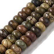 Natural Picasso Jasper Beads Strands, Rondelle, 10x5.5~6mm, Hole: 1.2mm, about 71pcs/strand, 15.98''(40.6cm)(G-Q161-B01-03)