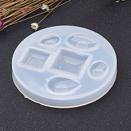 DIY Silicone Molds, Resin Casting Molds, For UV Resin, Epoxy Resin Jewelry Making, Square & Oval & Drop, White, 82x10mm(X-AJEW-P040-01)