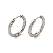 Tarnish Resistant 304 Stainless Steel Hoop Earrings, Manual Polishing Huggie Earrings, Stainless Steel Color, 9 Gauge, 22x3mm, Pin: 0.9mm(±0.1mm), Inner Diameter: 16mm(EJEW-P177-P-23)