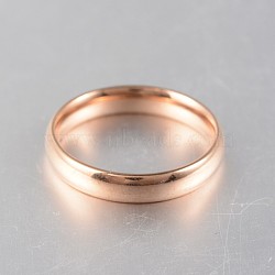 304 Stainless Steel Rings, Rose Gold, 16~19mm(RJEW-N020-18RG)