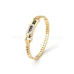 Fashionable Stainless Steel Pave Rhinestone Hinged Bangles for Women(LR5423-5)